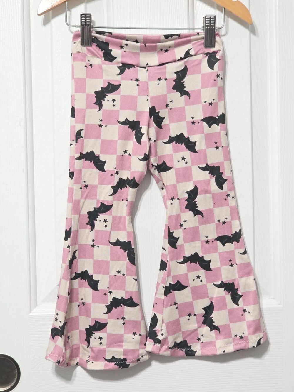 2t bat checkered bellbottoms